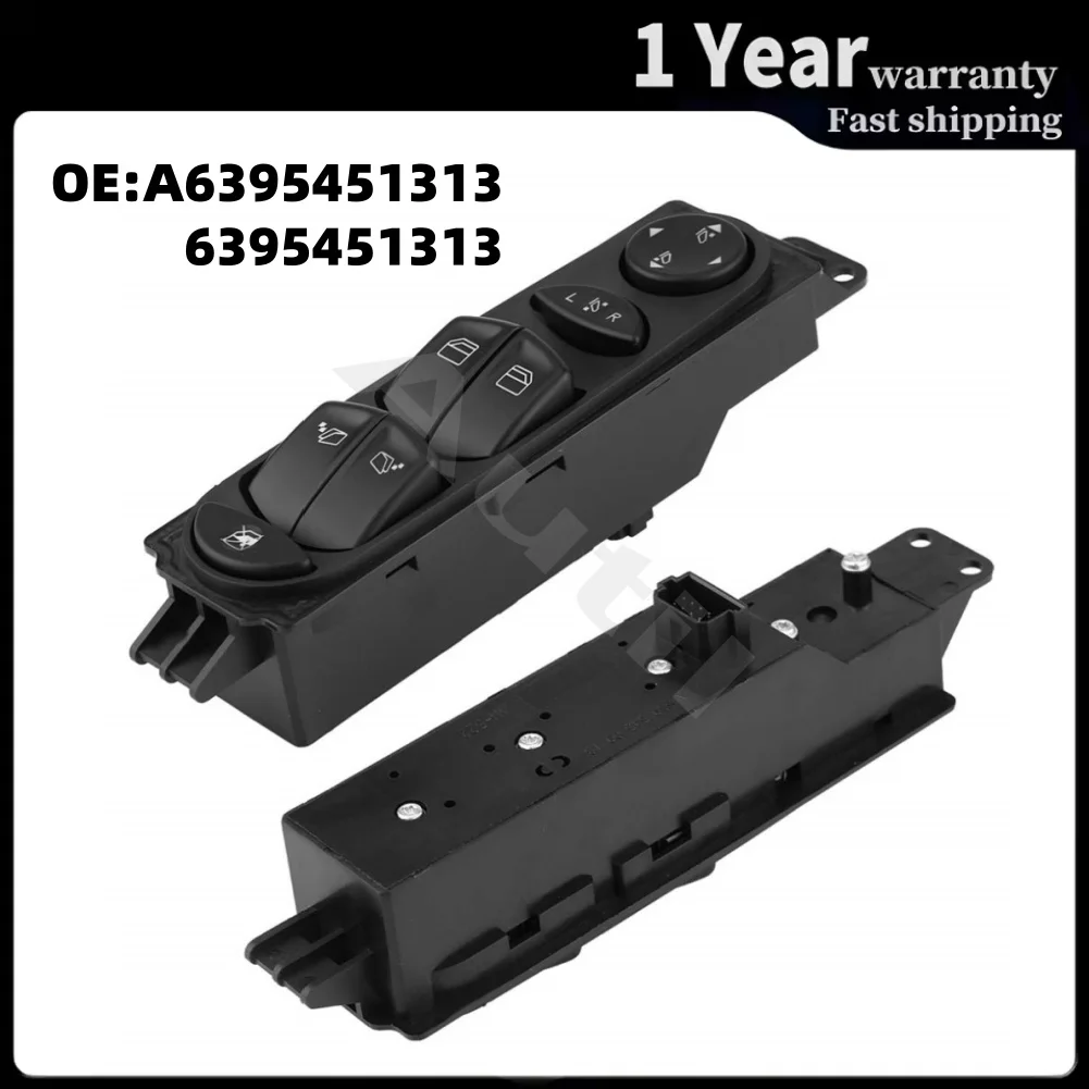 For Mercedes‑Benz W639 Vito 2003‑2015 Driver Master Power Window Switch A6395451313 Glass Lifter Control Button Car Accessories