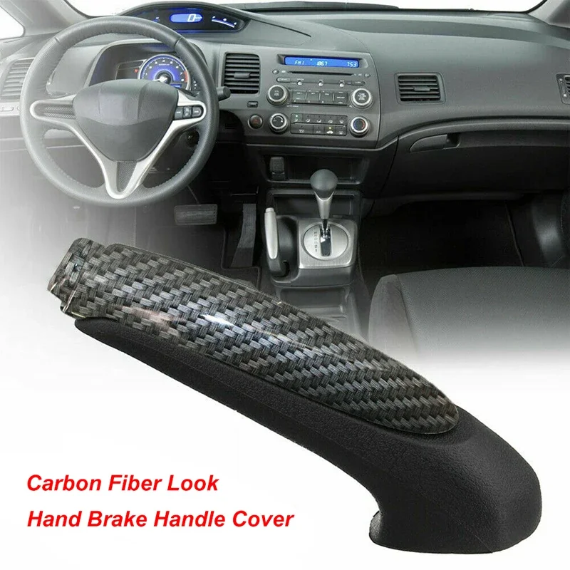 Car Parking Hand Brake Trim Cover For Honda Civic 2006 2007-2011 Carbon Fiber Look Auto Interior Handbrake Lever Accessories