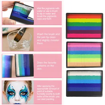 彩虹水性臉部身體彩繪顏料盤 節慶可水洗 25克 無毒 單筆臉部彩繪顏料 分層彩妝顏料 8 最佳銷售 彩虹臉部彩繪 - №3