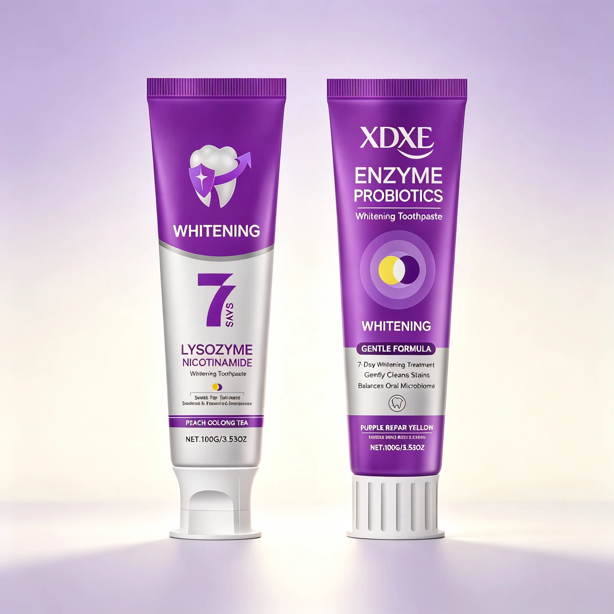 SOOFATING 7 Days Whitening Toothpaste Lysozyme Nicotinamide Peach Oolong Tea 100g