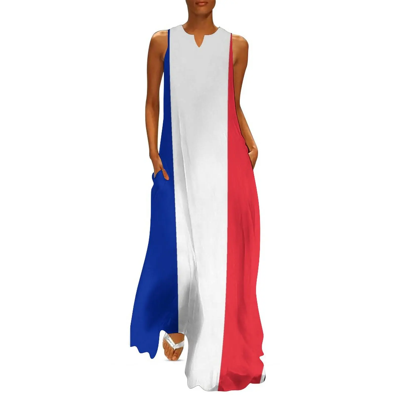 

France Flag Long Dress ceremony dresses ladies dresses for women 2024 Clothing female