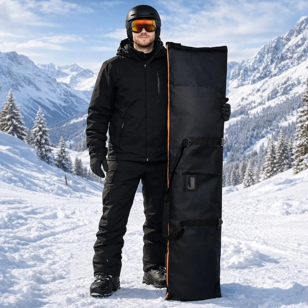 

Spacious Waterproof Snowboard Bag Adjustable Protective Ski Bag Portable Dust-proof Ski Device Organizer For Skiing Travel