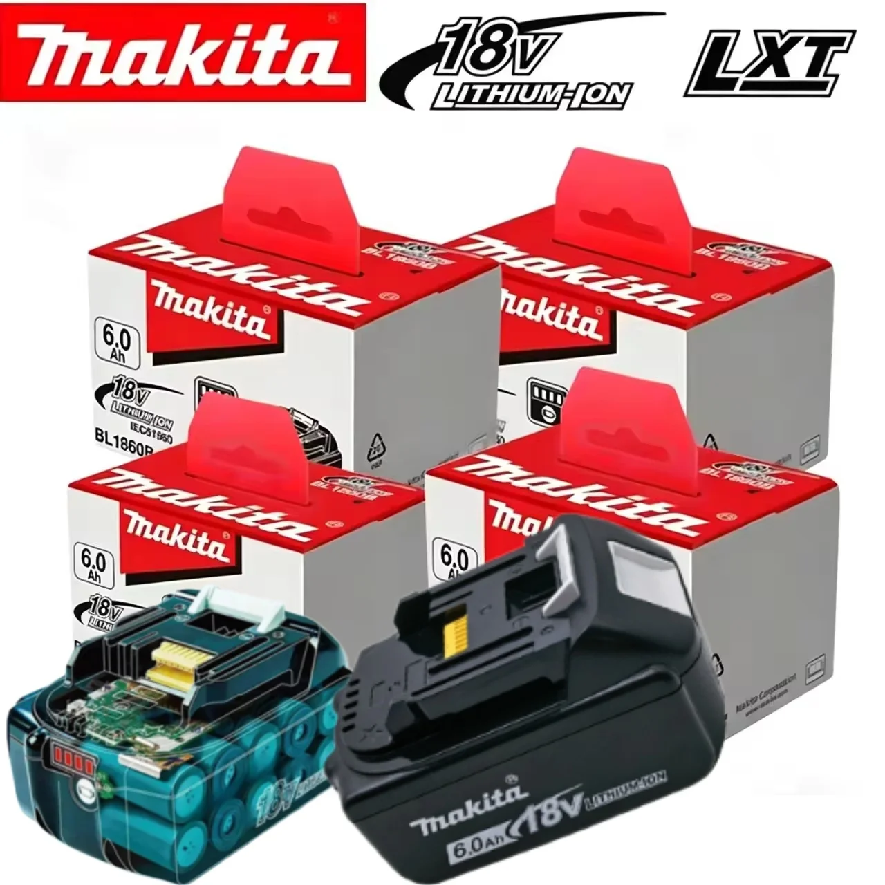 

2026 Makita BL1860 BL1850B BL1850 BL1840 BL1830 Screwdriver Battery & Charger 18v Replacement Power Tool Batteries