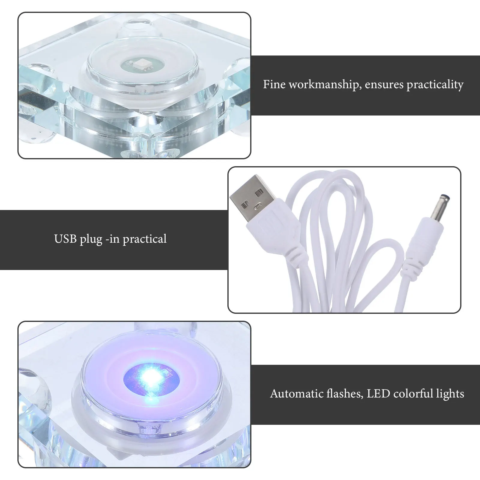 

Usb Crystal Light Base Led Display Stand For Crystal Art Decorative Lamp Lighted Base For Glass Resin Jewelry Display Home