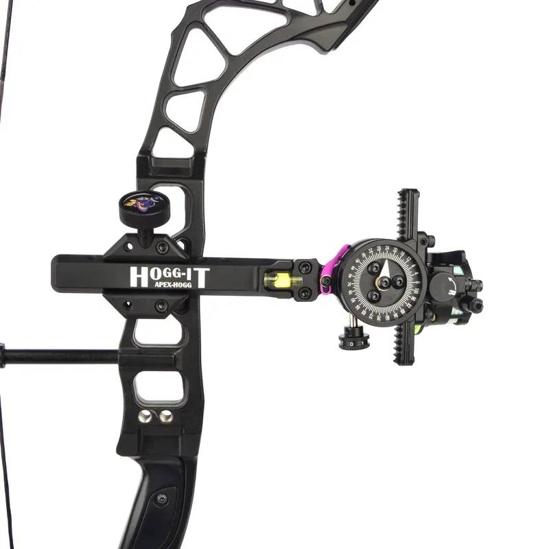 Archery Compound Bow Sight 2 Pin Optical Fiber 0.019 Sight Adjustable Pointer Compound Bow Shooting Accessories