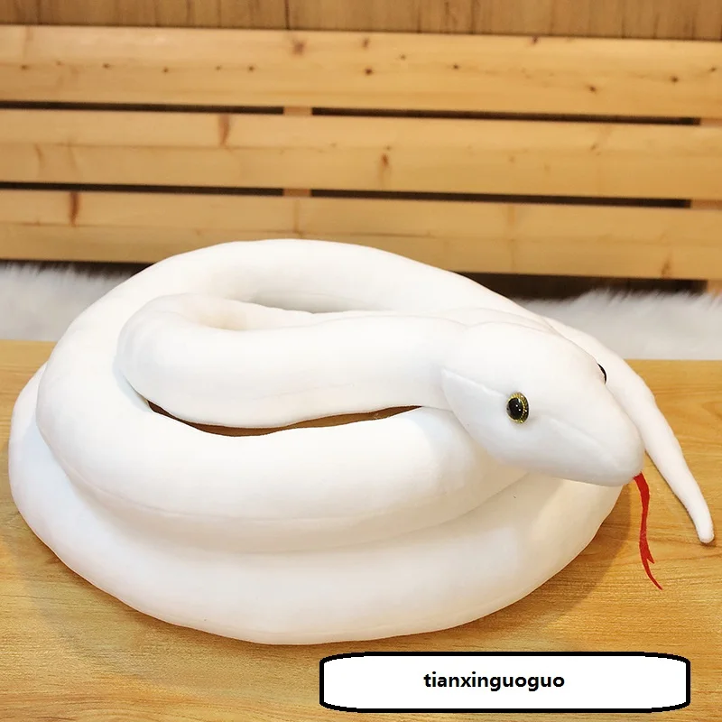 white plush simulation snake toy soft long snake doll gift about 180cm