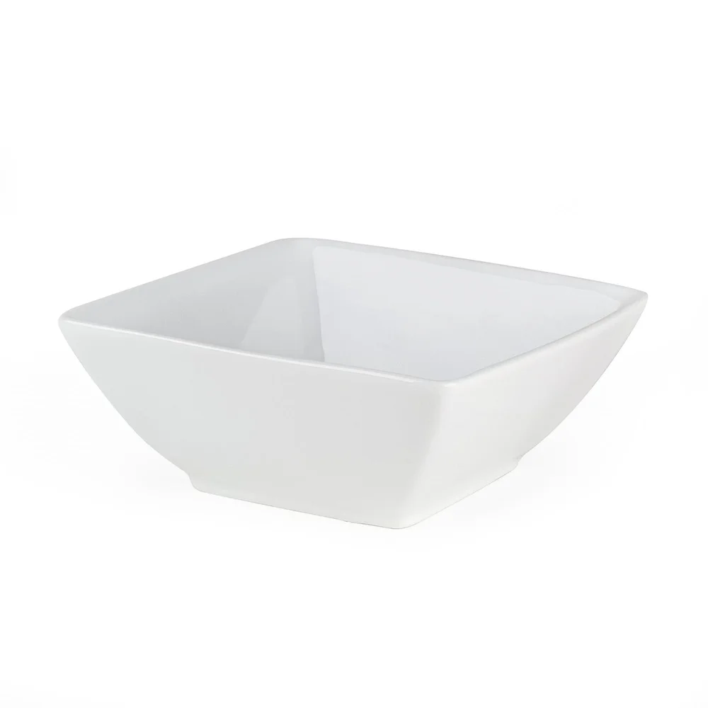 Durable Porcelain Square Bowls Set of 6 Microwave Dishwasher Oven Safe 25oz Capacity Versatile Kitchen Dining Tableware
