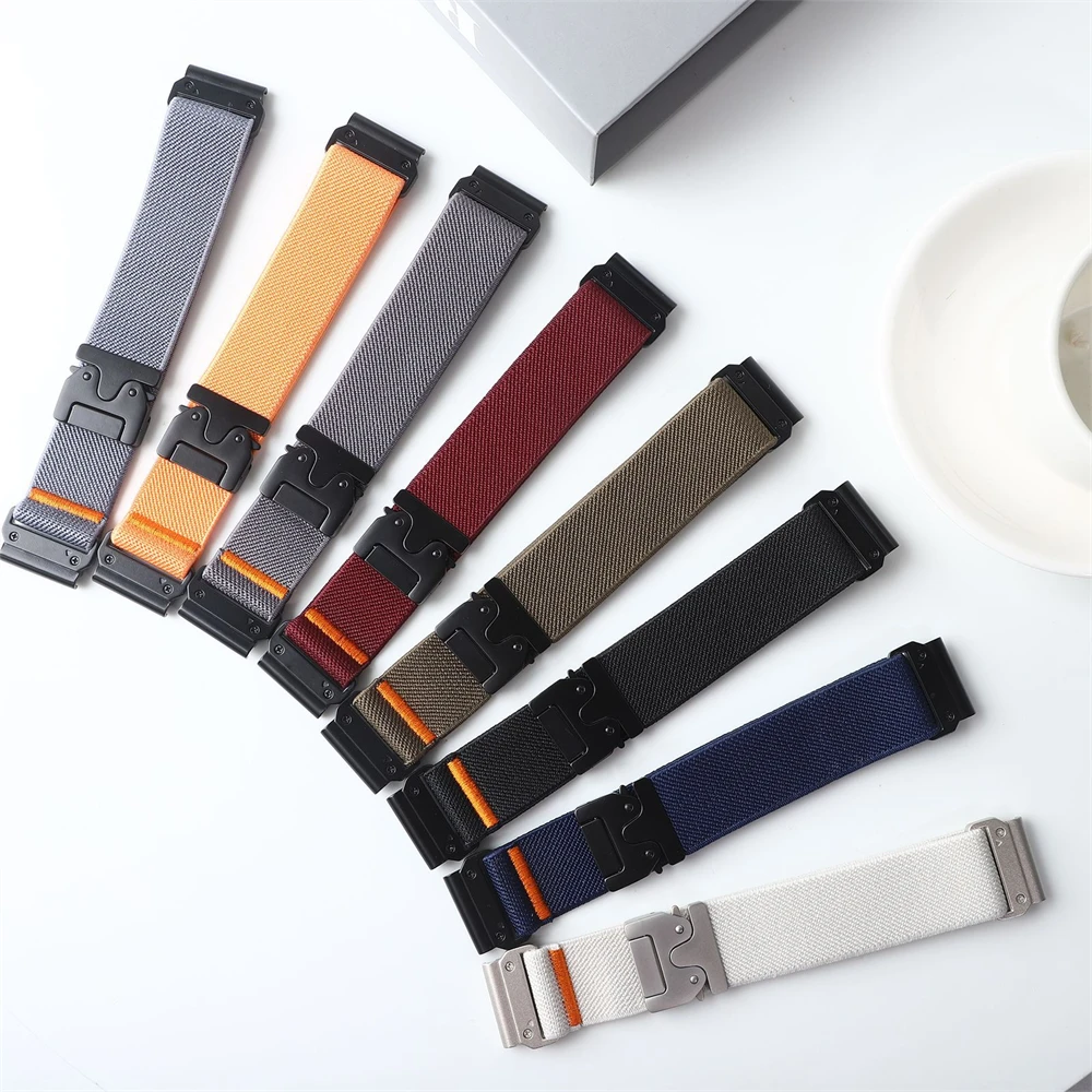 22mm 26mm nylon Strap For Garmin fenix 5 5X 6 6X 7 7X 8 Band sports Quick-release rugged watchband