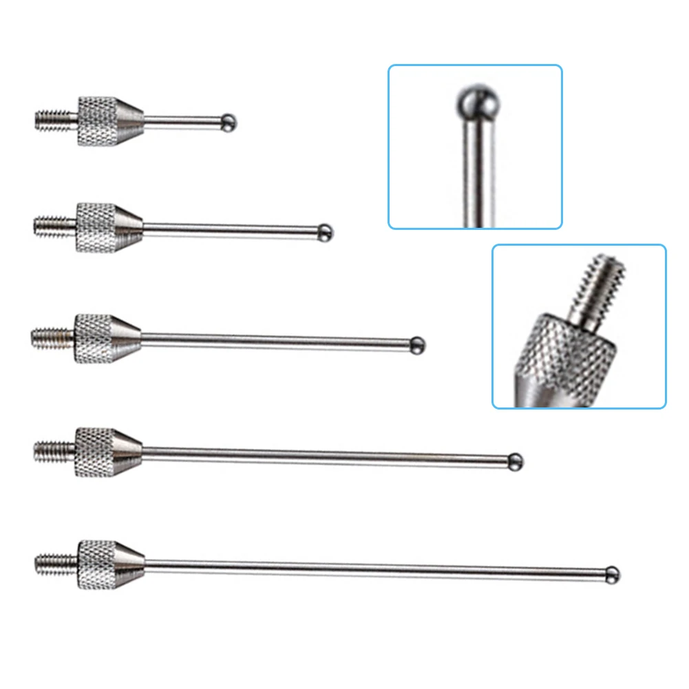 1 adet M2.5 Tungsten Çelik İpuçları CMM Kontak Probu 2mm CNC Stylus Ölçüm 10-50mm CMM Kontak Probu kadranlı gösterge Uzatma Çubuğu