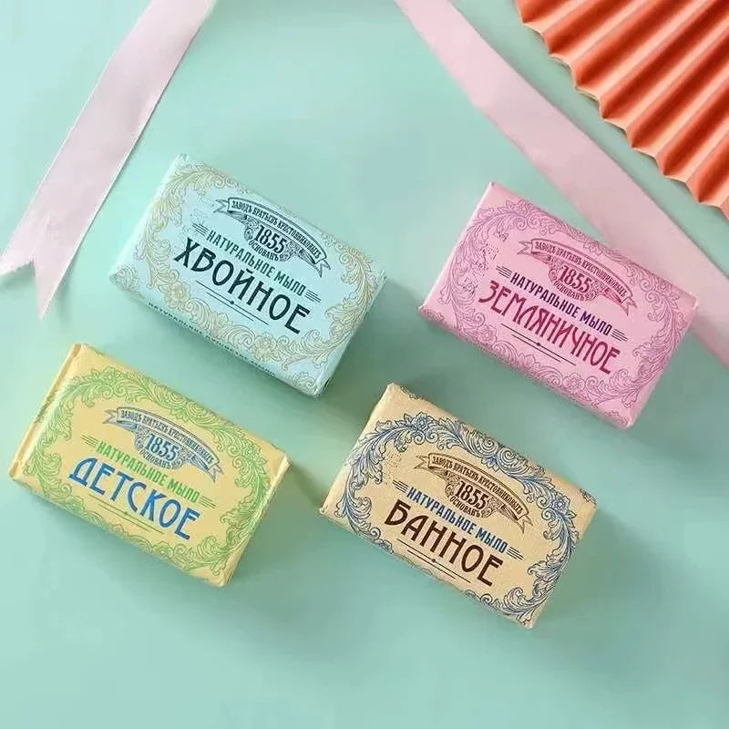روسيا 1855 صابون الزيت العطري الوردي اللوز المخمر يدويًا، صابون التنظيف، صابون الاستحمام 190 جرام