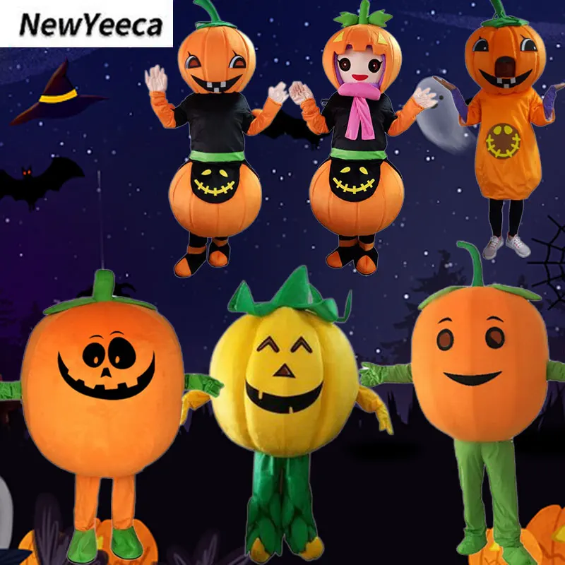 New Halloween Pumpkin Mascot Doll Costume Funny Hot Play Walking Cartoon Pumpkin Man Anime Mascot Props Performance Suit