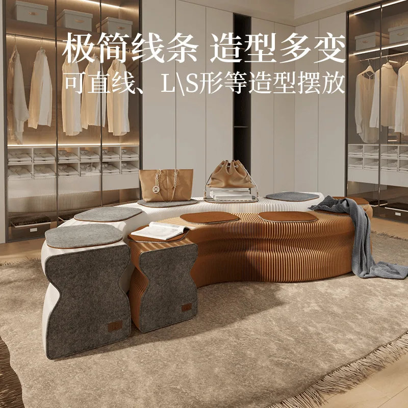 

#qEighteen Paper Folding Bench Telescopic Sofa Stool Fashionable Folding Stool Storage Furniture Low Bench Creative Space Saving