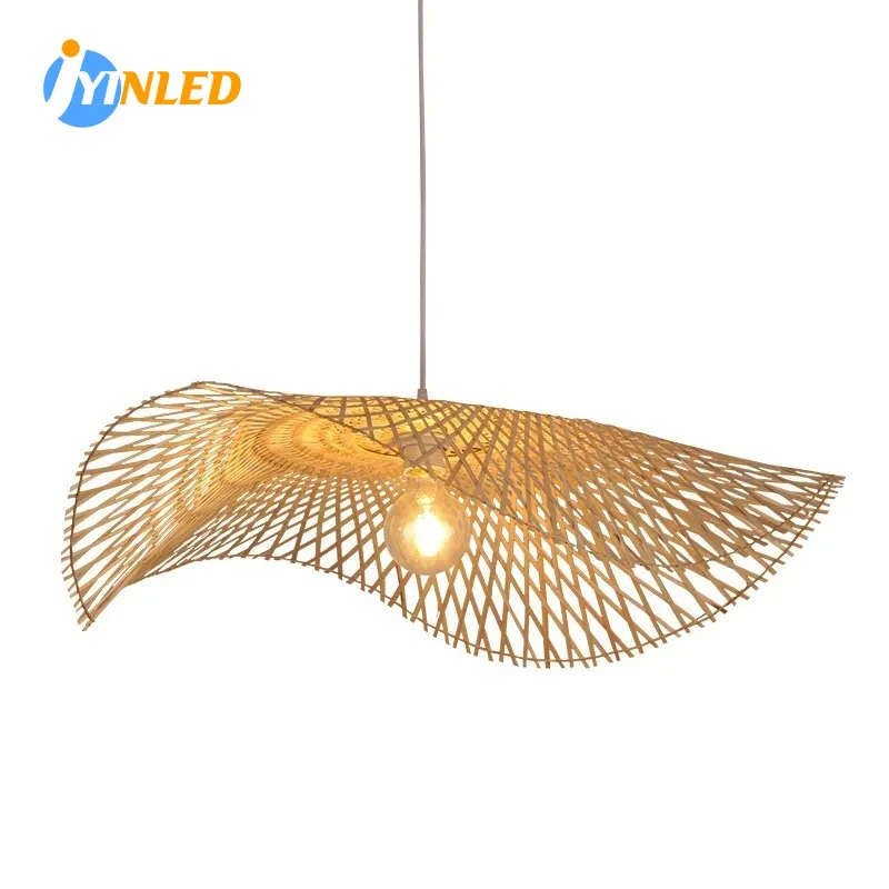 

Modern Handmade Rattan Woven Bamboo Pendant Lamp Weaving Living Room Hanging Lights Kitchen Asia Hotel Restaurant Home Decor