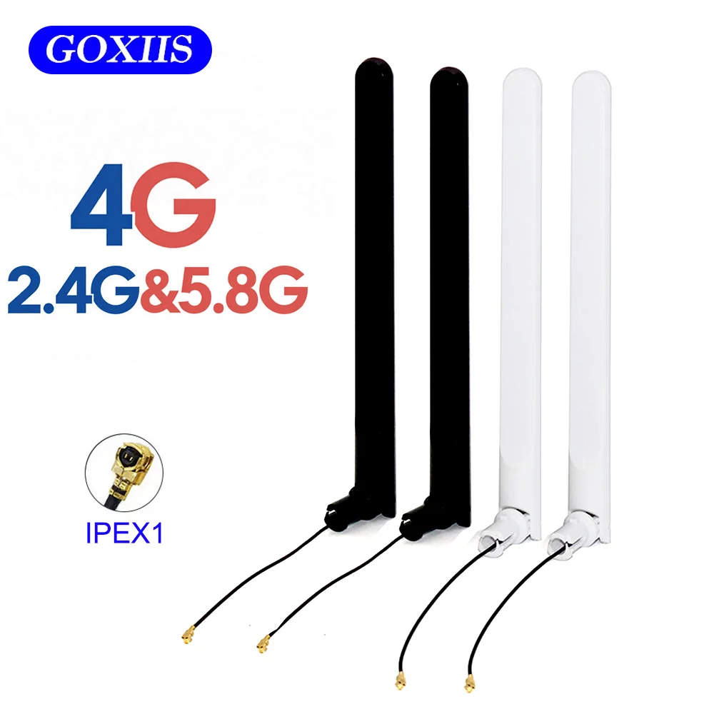 Antena WiFi 4G 2.4G 5.8G de Doble Banda 5dBi U.FL IPEX1 para Router WiFi, Tarjeta de Red Inalámbrica, Antena para Hogar Inteligente