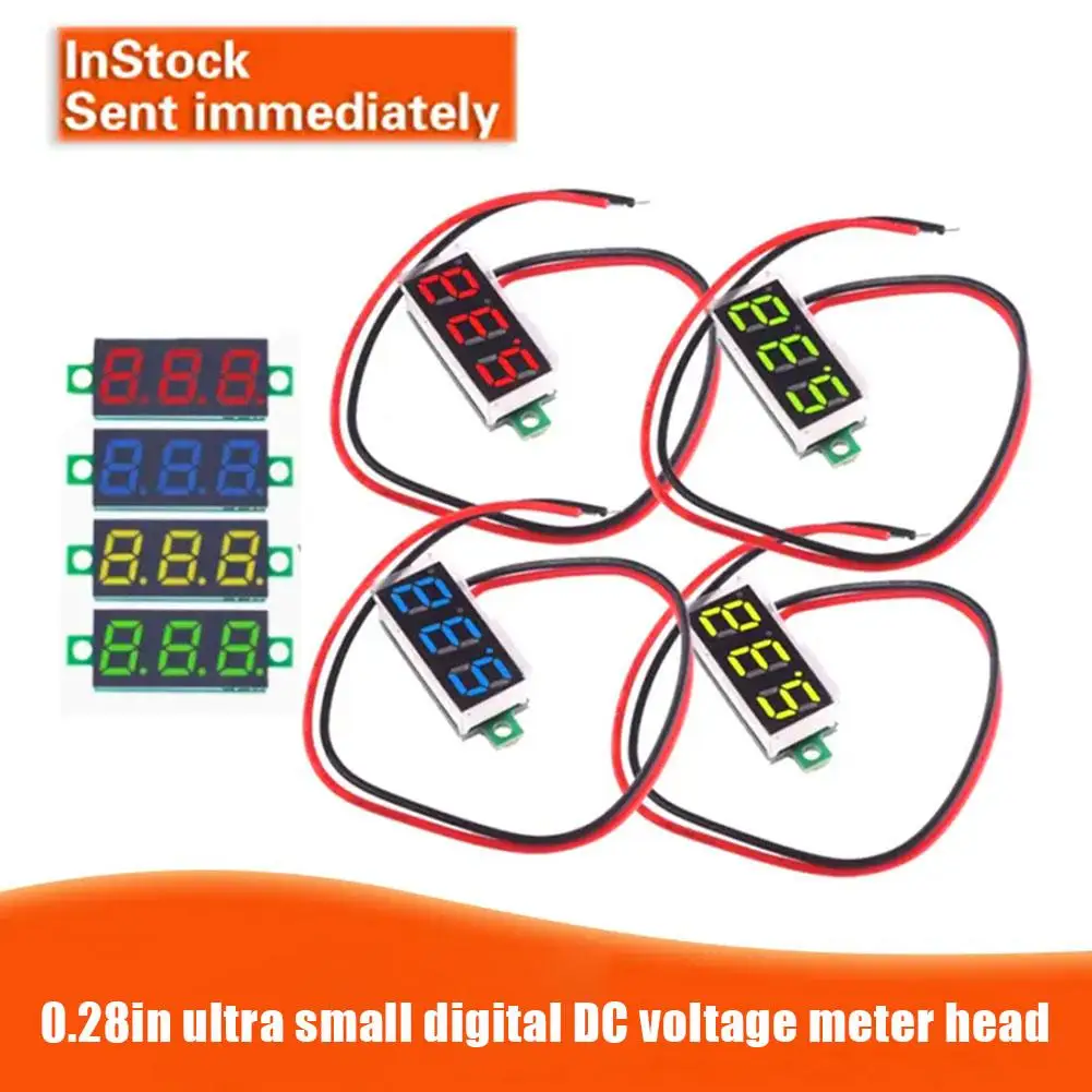 0 28 Inch Digital Mini Digital Voltmeter Two-wire DC Voltmeter Tester Automotive 2.5-40V Voltage Display Mobile LED Supply D4R4