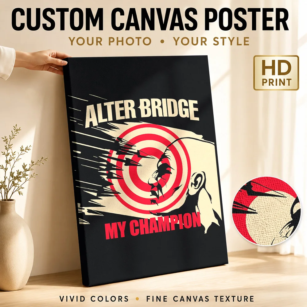 Alter Bridge My Champion Target Canvas Poster Customized Photo Detailed Illustration Wall Art For Record Shop Listening Area