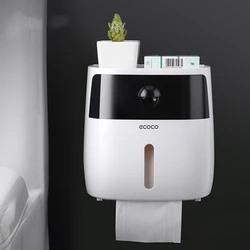 Toilet Paper Holder Waterproof Wall Mounted Toilet Paper Tray Roll Paper Tube Storage Box Tray Tissue Box Shelf Bathroom Product