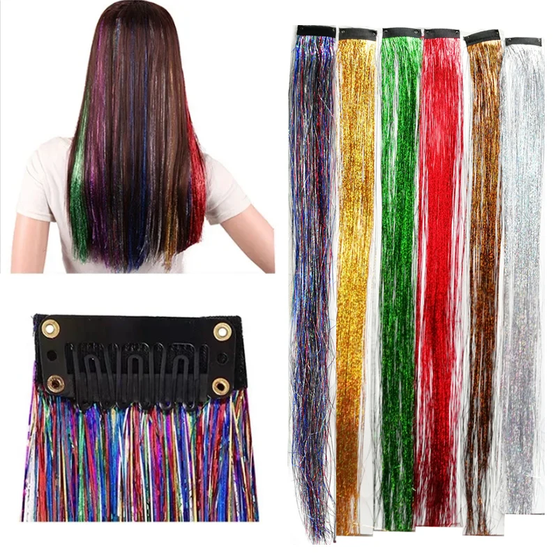 

1 шт., мишура для волос, блестящая мишура для волос, блестящая мишура для волос, блестящая мишура для волос феи, аксессуары для волос для женщин и девочек, вечерние косплей