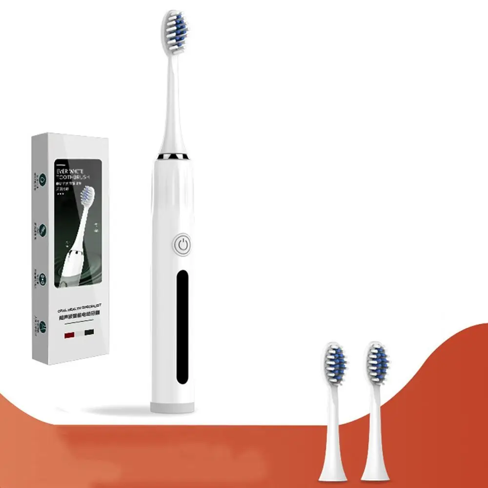 Long-Lasting Electric Toothbrush Battery Powered with 3 Brush Heads Adults Brush Waterproof Easy To Clean Oral Cleaning Tool