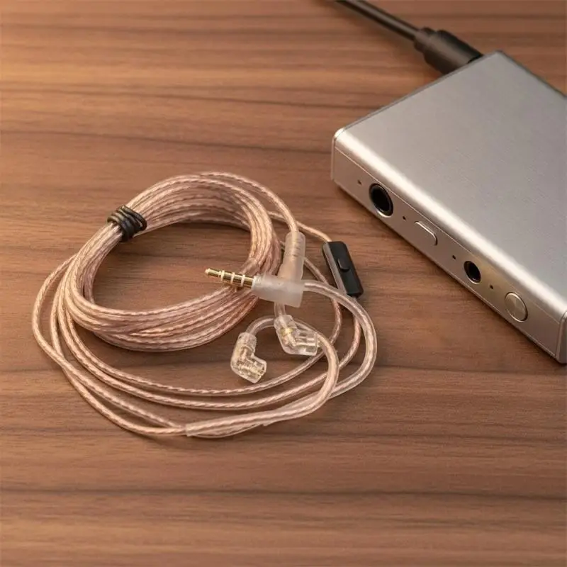 Replacement Cable Oxygen‑Free‑Copper Wire 3.5mm Audio Plug Dual Parallel Earphone Cord for In‑Ear Monitor Headphones
