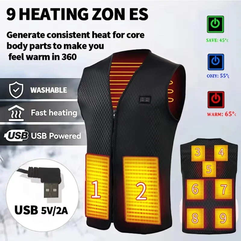 

USB Heated Vest - Constant Temperature Electric Heating Garment for Men & Women, Lightweight Thermal Clothing with APP Control​