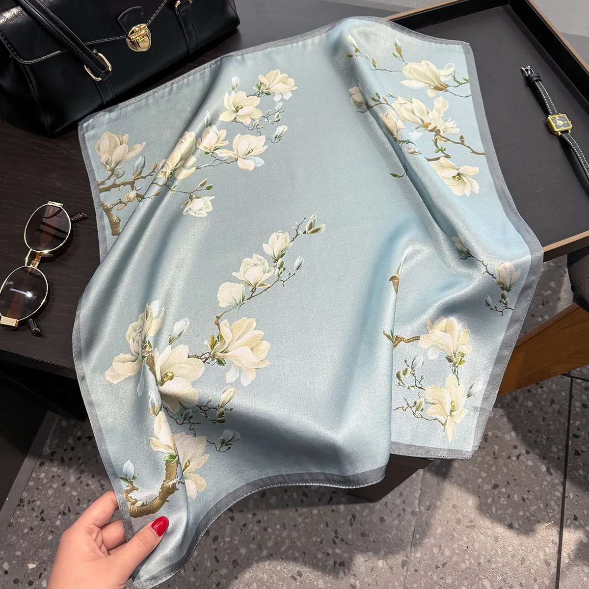 

Luxury Brand Scarves for Women Shawl Print Silk Satin Hijab Scarf Female Bandana 53*53cm Square Shawls Scarfs For Ladies 2026