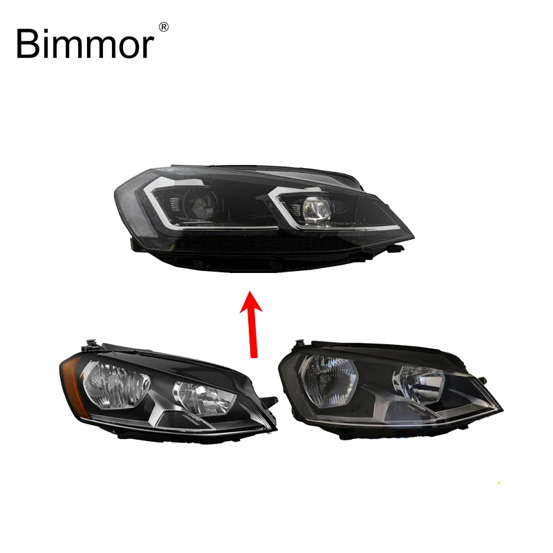 Bimmor 3 Car Headlight for Volkswagen VW Golf 7  Head Light Halogen  Upgraded Modified LED Golf Mk7.5 Headlamp Semi Assembly