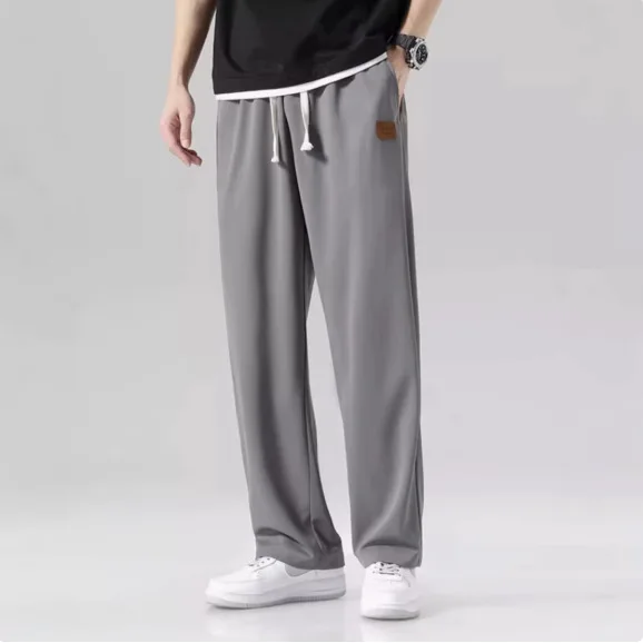 Ice Sensation Ultra-Thin Men's Summer Loose Fit Straight Leg Quick Dry Elastic Casual Sport Pants Wide Leg Trousers