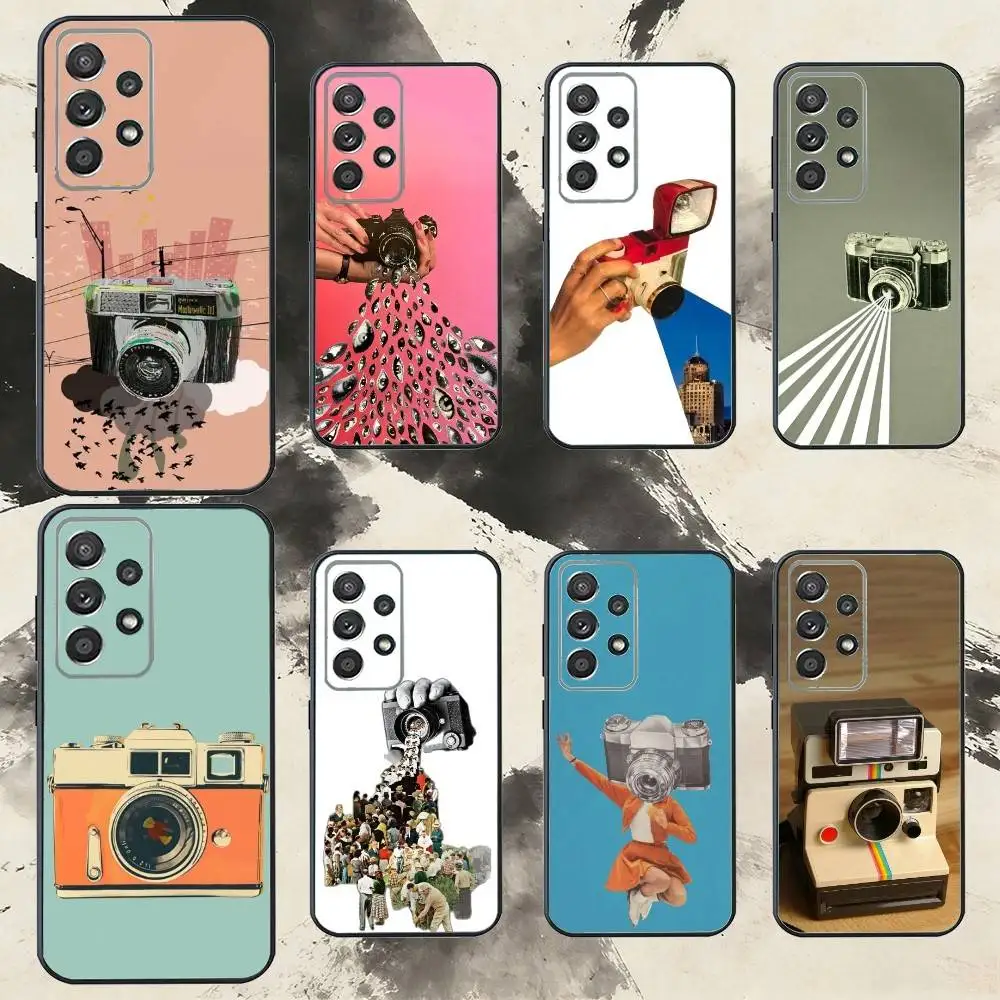 

Retro Vintage Camera Phone Case For Samsung S25,S24,S21,S22,S23,S30,Ultra,S20,Plus,Fe,Note,10,9,5G Black Cover