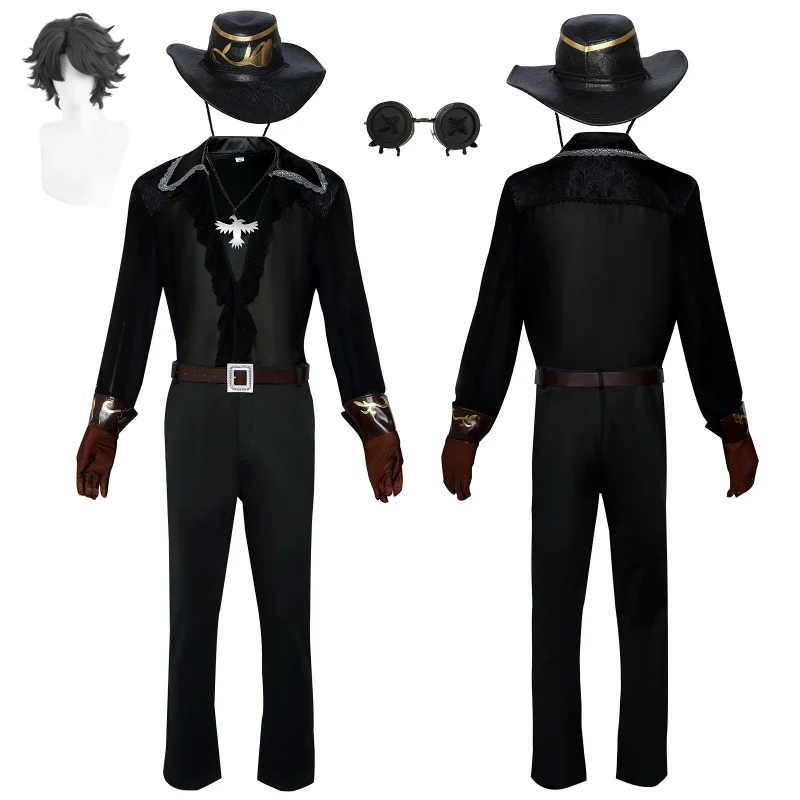 Anime Game Norton Campbell Prospector Cosplay Costume Black Tulip With Uniform Hat Wig Man Carnival Halloween Suit