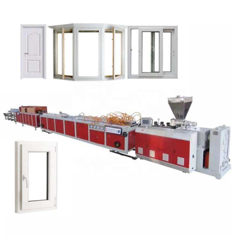 SJ80/156 Skin Hollow Grid Foam Wide Solid Construction UPVC Plastic Window Door Board Fram Jamb Profile Extrusion Making Machine