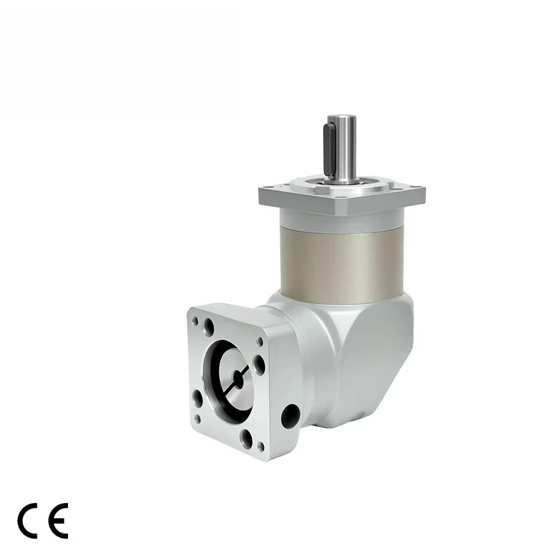 High Precision 90mm Planetary Gearbox Right Angle Reducer Square Mounting Flange ODM IP65 1:100 Ratio 750w Servo Motor