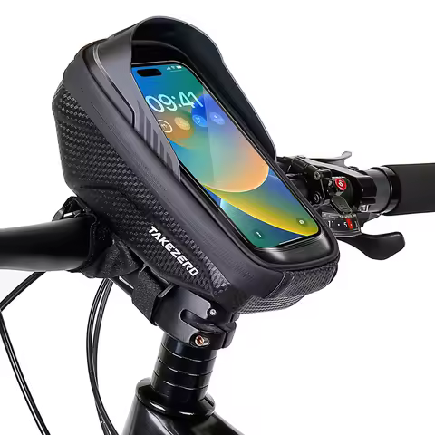 1L Bike Phone Holder Waterproof Bike Phone Mount Bag Support Touch Screen Bicycle Upper Tube Bag for Smart Phones 4.7-6.8in