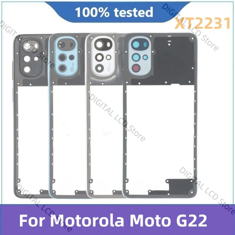 New For Motorola G22 Back Cover Middle Frame Holder Housing Repair and Replacement XT2231 Back Cover Middle Frame