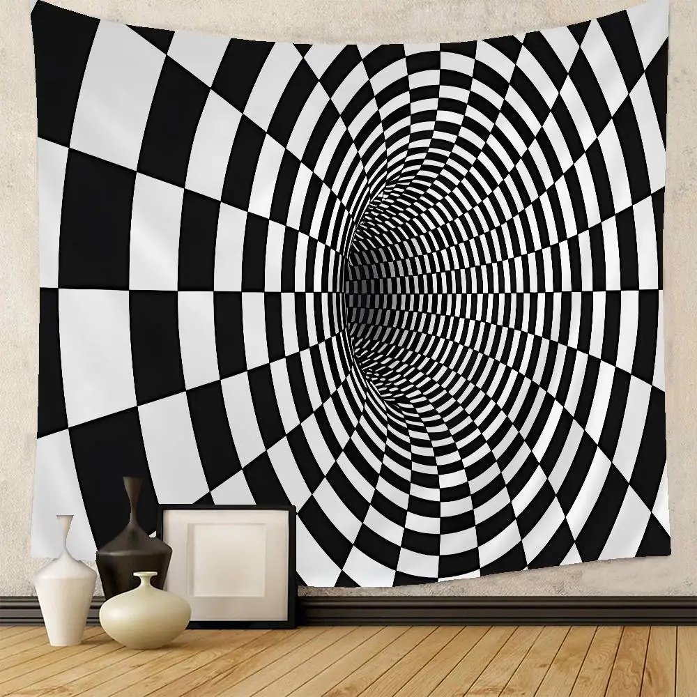 3D Vortex Illusion Cartoon Tapestry Wall Hanging Decoration Household Home Decor