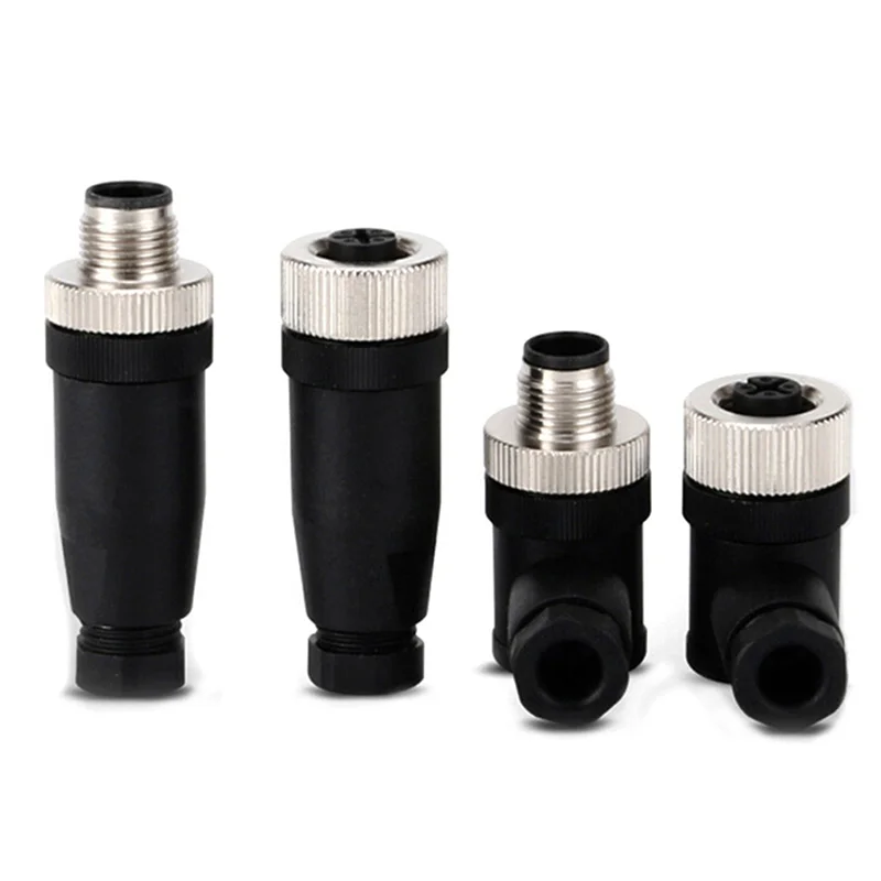 M12 Sensor Connector Waterproof Plug Aviation Plug M12 Connector Male And Female Plug Pin Hole 4 5 8 12 Core