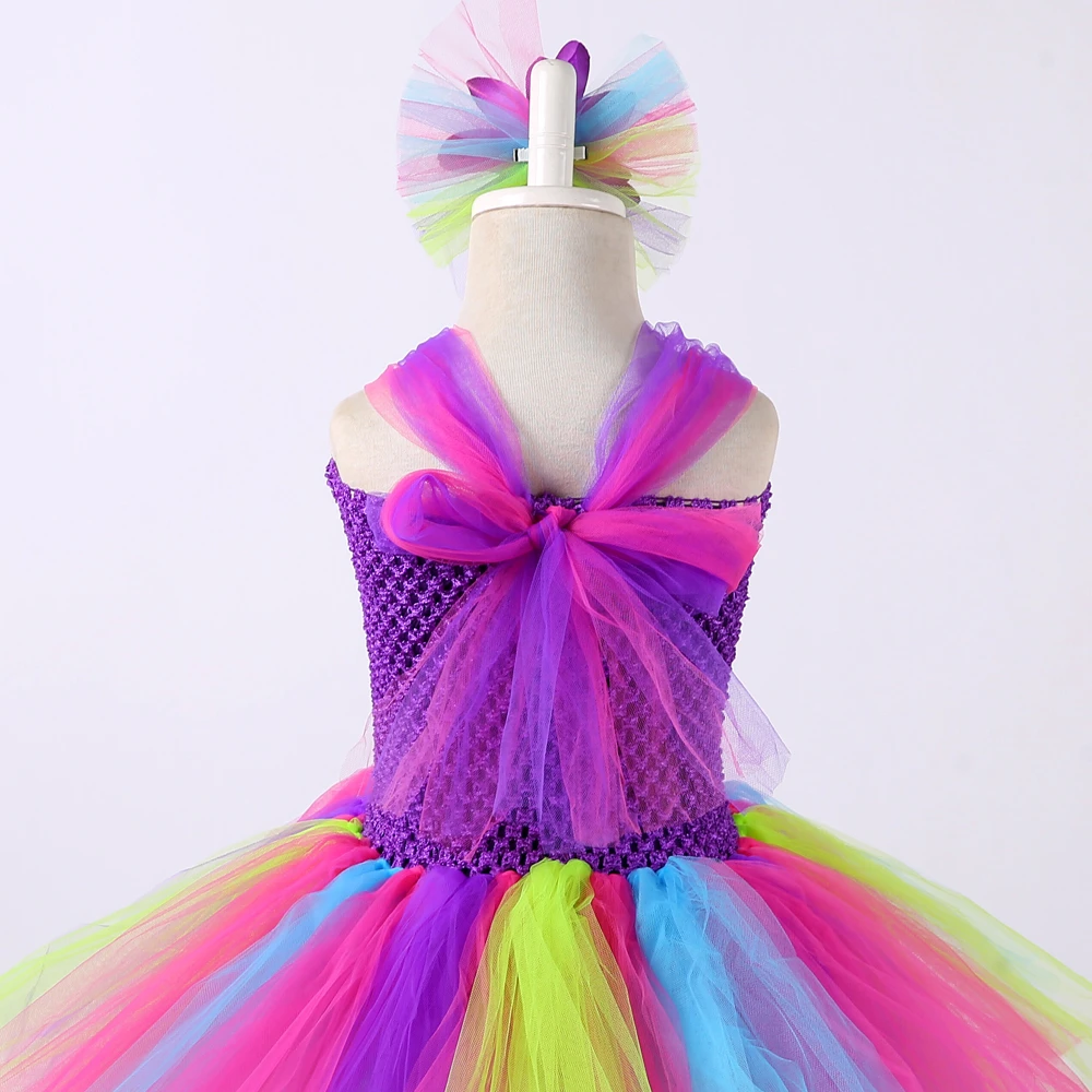 Robe Tutu Arc-en-ciel Dégradé pour Bol, Costumes d'Halloween avec Ailes de Papillon, Robes de Princesse, Tenue pour Enfants, Cadeaux de ixd'Anniversaire