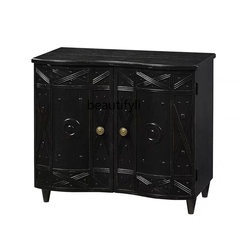 

HAmerican retro solid wood storage decorative double door entry porch cabinet, bedroom, living room storage cabinet
