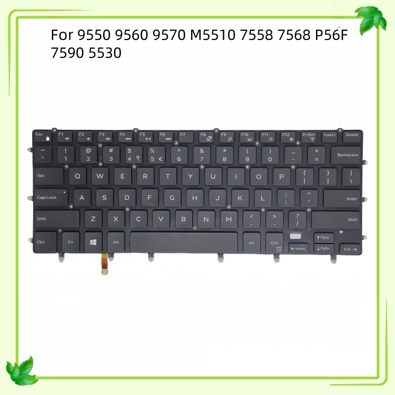 

New US Laptop Layout Keyboard For Dell XPS 9550 9560 9570 M5510 Inspiron 7558 7568 P56F 7590 5530