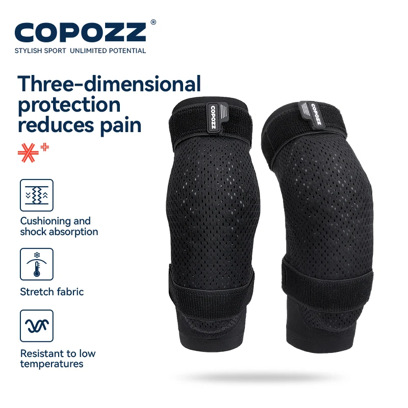 COPOZZ Ski Elbow Pads Wear-resistant Shock Absorbing Low-temperature Resistant Adjustable Bicycle Sports Protective Gear Adult