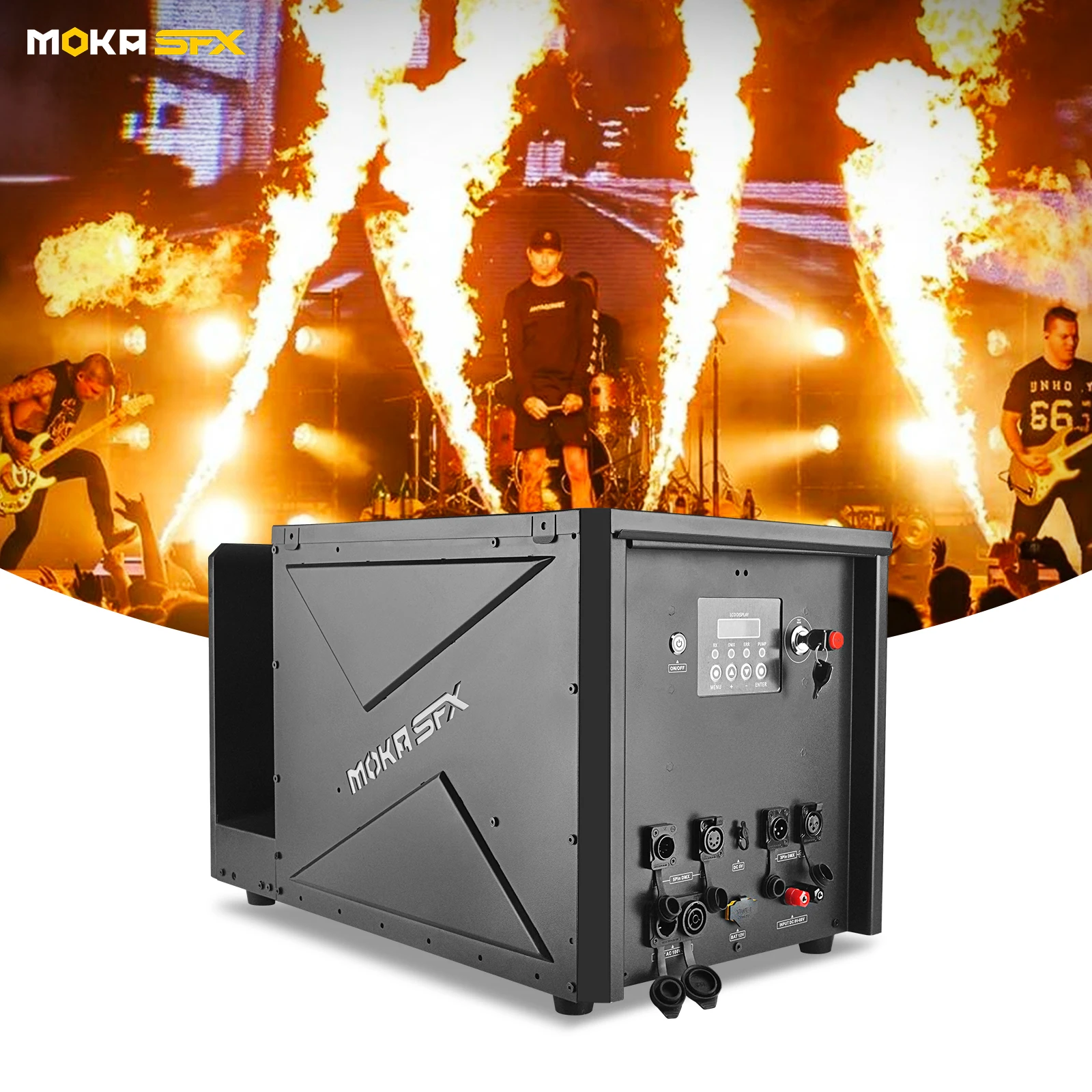 

MOKA SFX Circle Flamer Stage Pro Flame Machine Moving Head 210 Degree Dmx Fire Thrower for DJ Event Big Show Rainproof