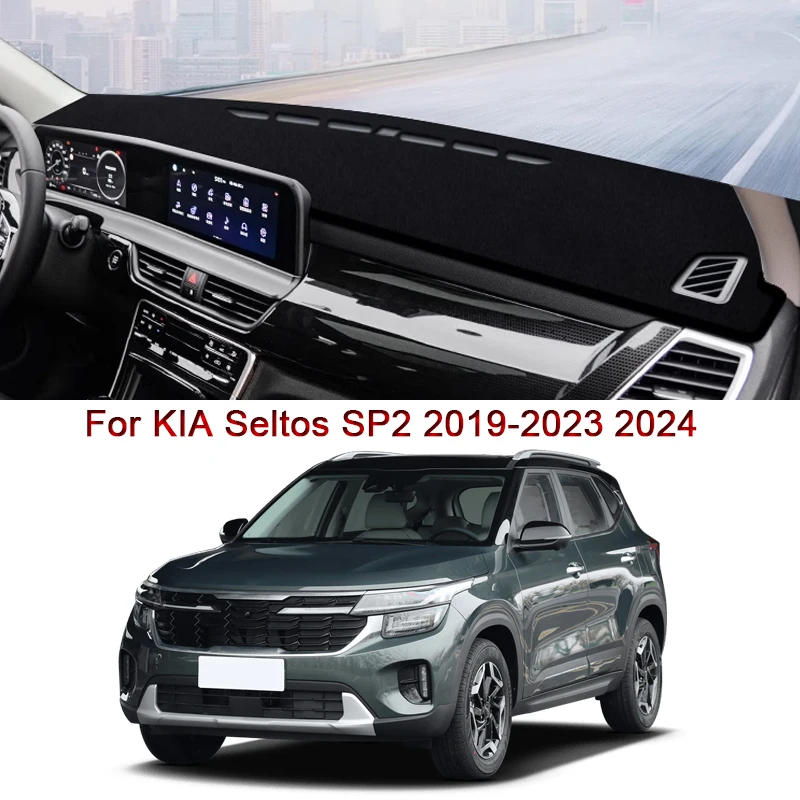 Car Styling For KIA Seltos SP2 2019-2023 2024 Car Dashboard Mat Protective Interior Anti-Pad Shade Cushion Cover Auto Accessory