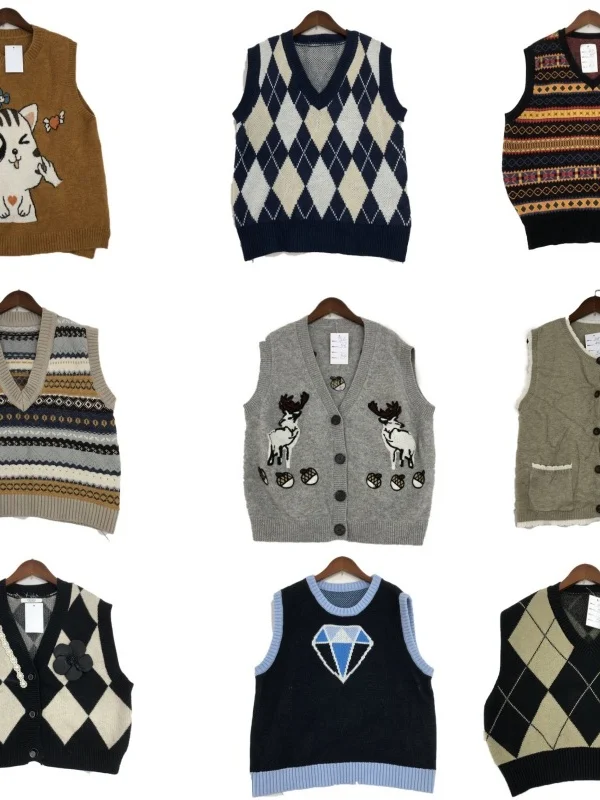 

Vintage Woolen Vest ex Soft Cute Children's Forest System Autumn Winter Versatile Women's Knitwear round Ne Svel