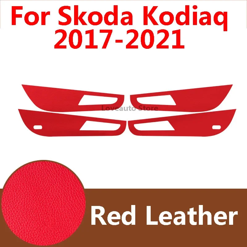 For Skoda Kodiaq 2021 2020 2019 Car Door Anti Kick Protector Pad Leather Door Plank Mat Cover Sticker Accessories 2018 2017