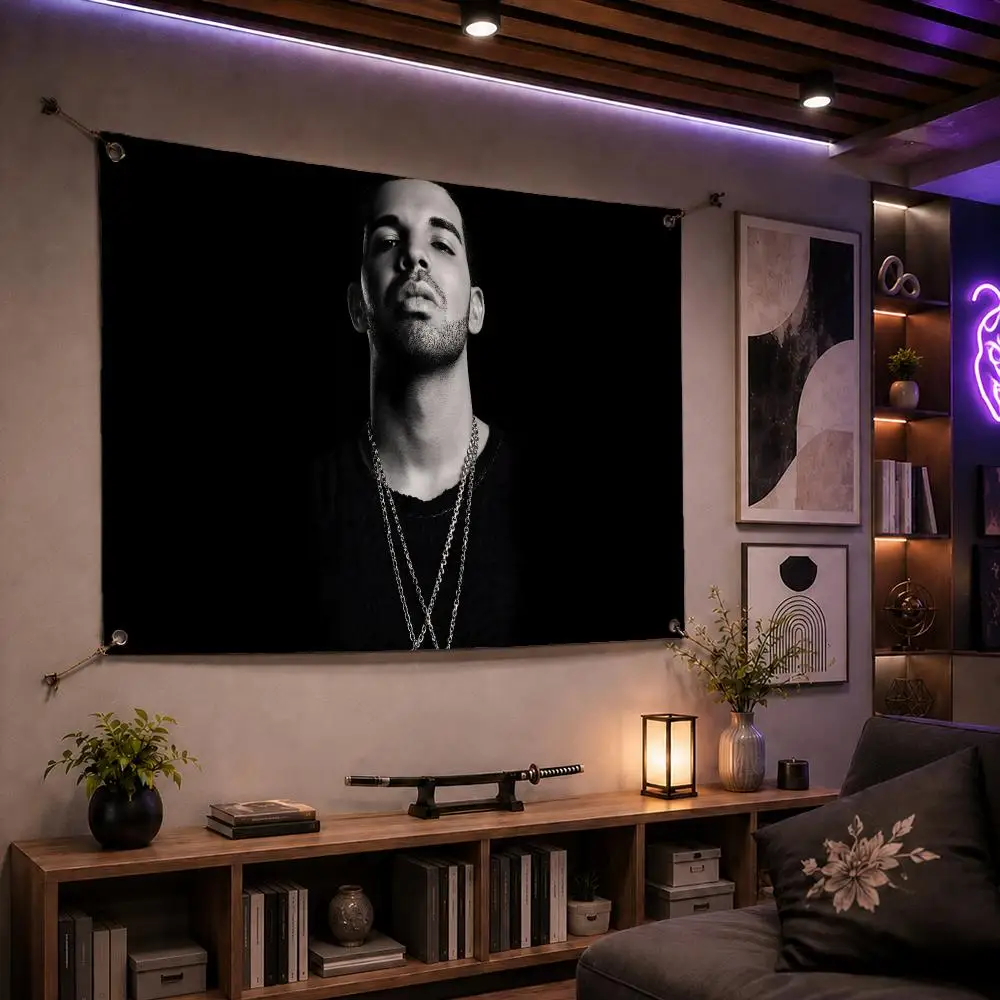 Trending Rapper Drake Flags Indoor Outdoor Wall Banner Party Decor Large Hanging Wall Backdrop