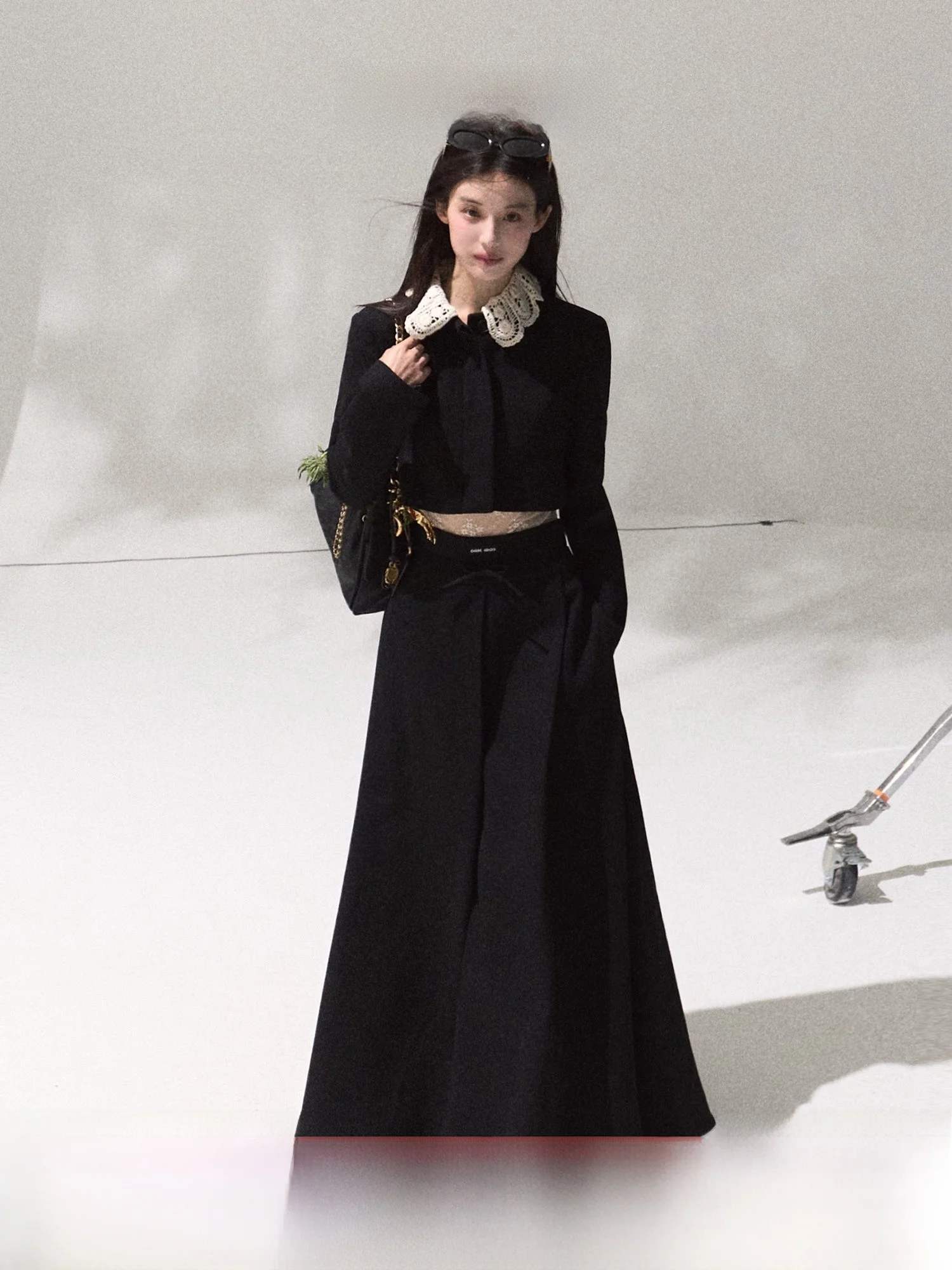 

Комплект OAKMOO: юбка с высокой талией и легкий топ с длинными рукавами из шерстяной тафты ручной вязки для женщин