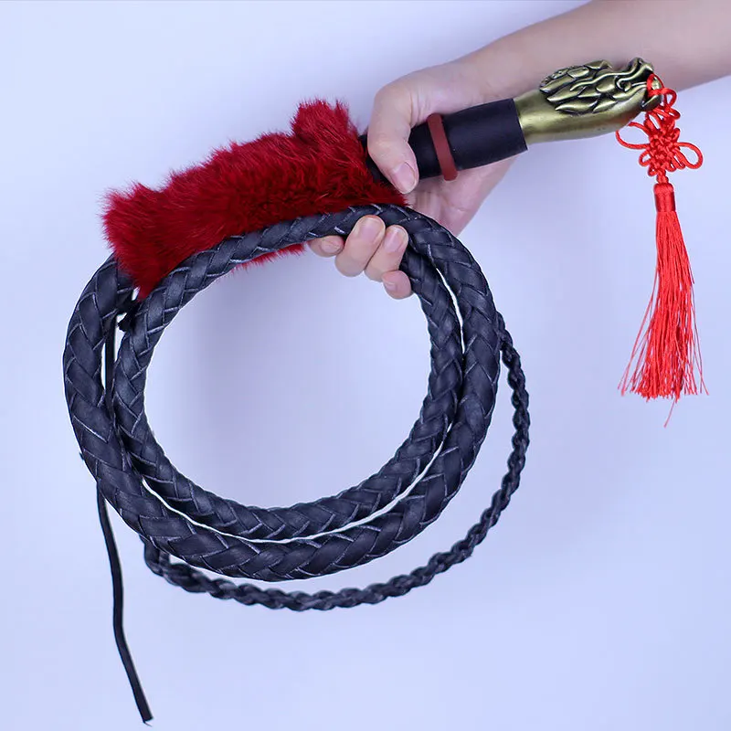 Kun Master Fitness Whips Cow Leather Whips Horse Whips Long Whips Martial Arts Self Defense Whips Sheep Grazing Copper Handle