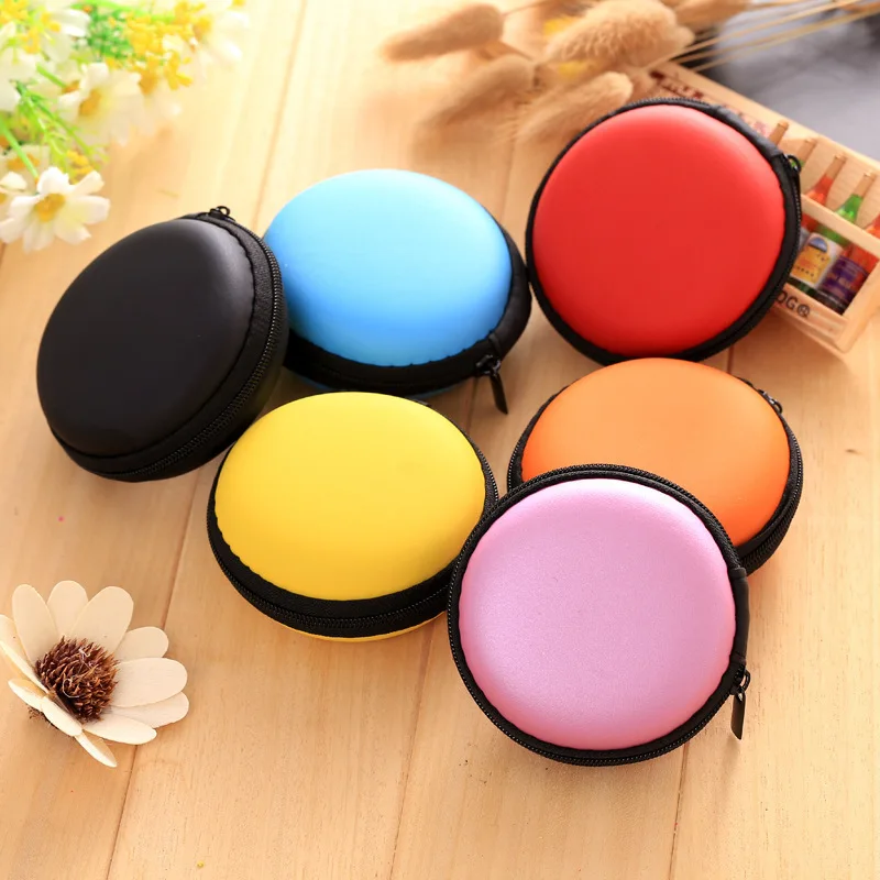Circular Coin Purse Small Earphone Data Cable Storage Bag Mini Coin Pouch Mini Purse Kids Cute Purse Mini Storage Bag Cute Bag