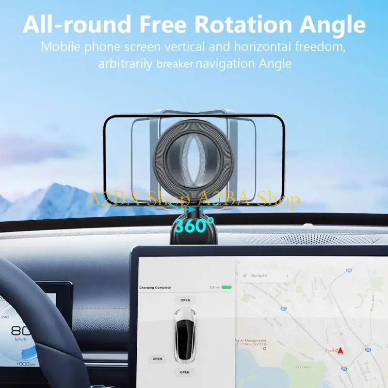 A2BA Phone Holder for Car, Strong Magnets Phone Mount 360 Rotatable Dashboard Adhesive Phone Holder