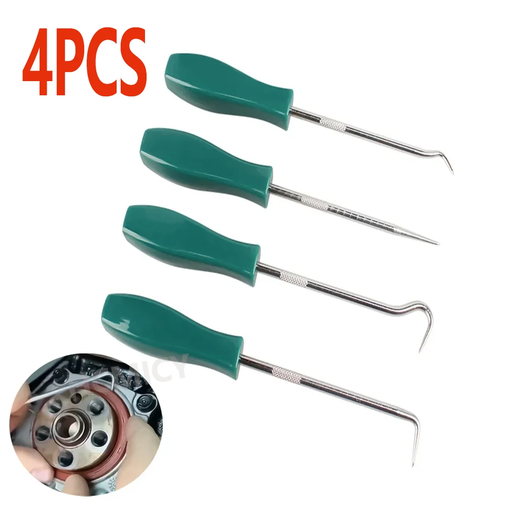 Juego de destornilladores de sello de aceite para vehículo, extractor de junta tórica de junta tórica negra y verde, herramientas de taller mecánico de reparación de automóviles, 4 Uds.